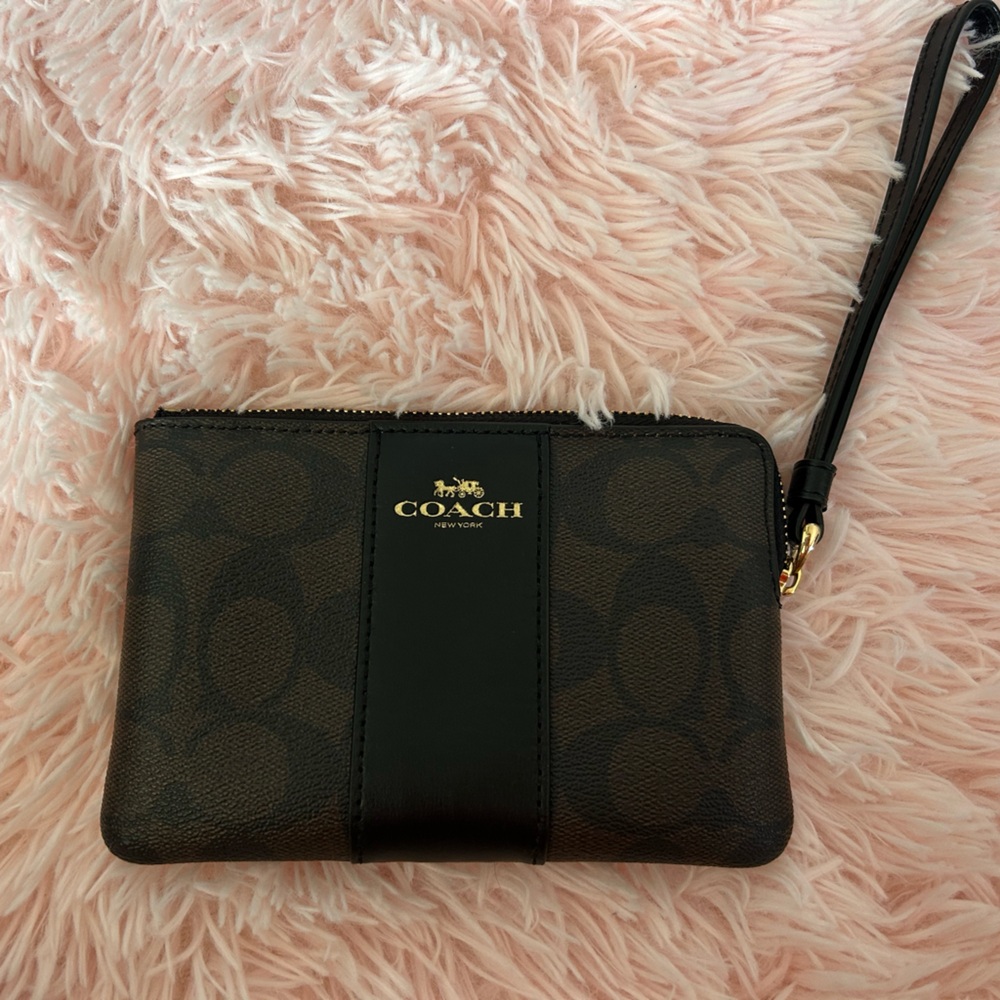Coach Brown and Black Wristlet